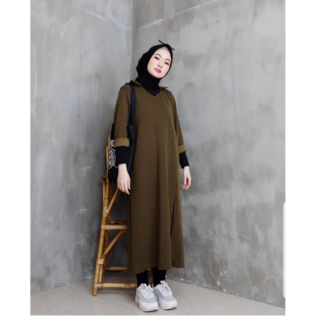 Alondta Long Tunik / ATASAN WANITA / PAKAIAN CEWEK - TUNIK - BAJU KEKINIAN