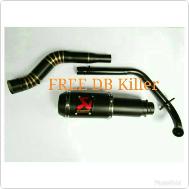 Knalpot Racing Akra GP M 1 Lorenzo Black doff vixion r15new cbr150 cb150 satria fu gsx150 byson-4