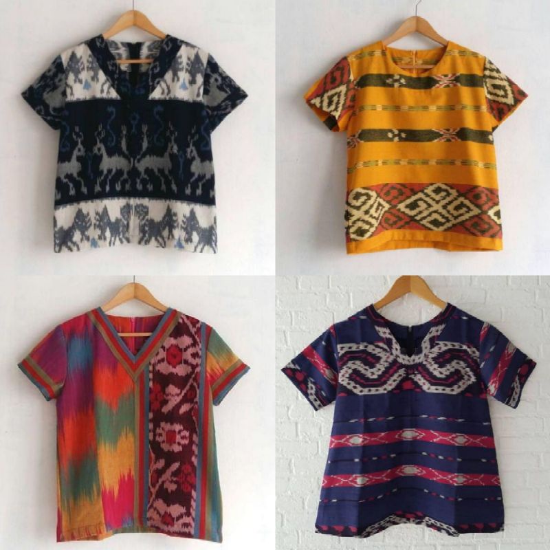 Baju tenun - Blouse tenun - atasan tenun - baju wanita - tenun asli - baju tenun troso