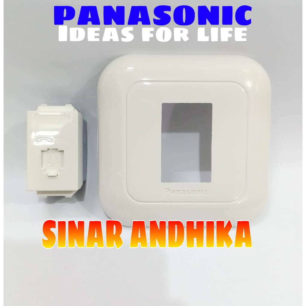 MODUL / JACK TELEPON + FRAME PUTIH PANASONIC WEJ 78019+WEJ 2164