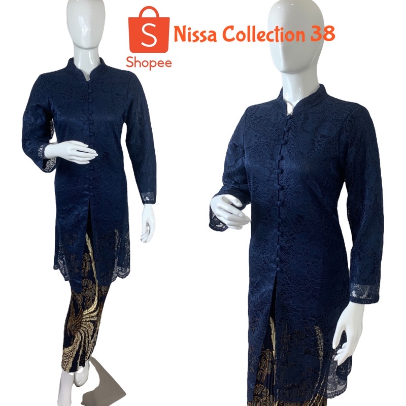 Kebaya Tunik/ Tunik Brukat/ Kebaya Couple/ Kebaya Ibu Besan/ Kebaya Modern/ Kebaya Favorite/ Kebaya Stelan-Navy