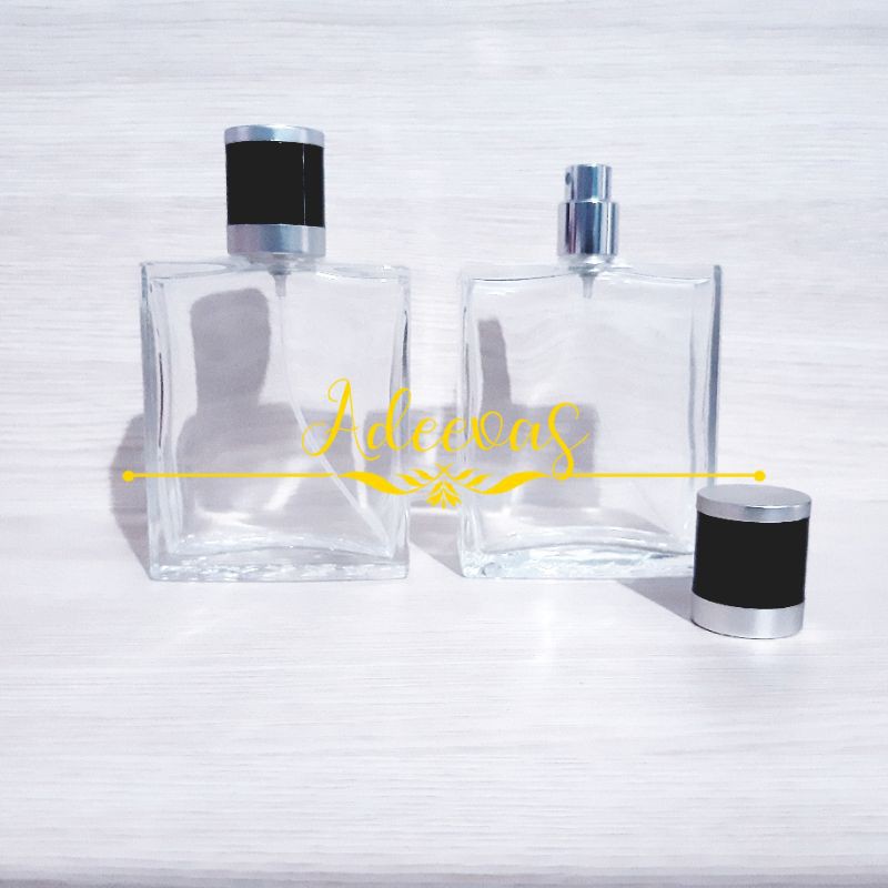 Botol Parfum Kotak Kaca Tebal Spray Refill - 100 ml