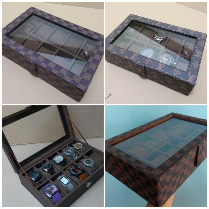 Watches Box Original isi 12 atau Kotak Jam Tangan Motif / Box Tempat Jam Termurah