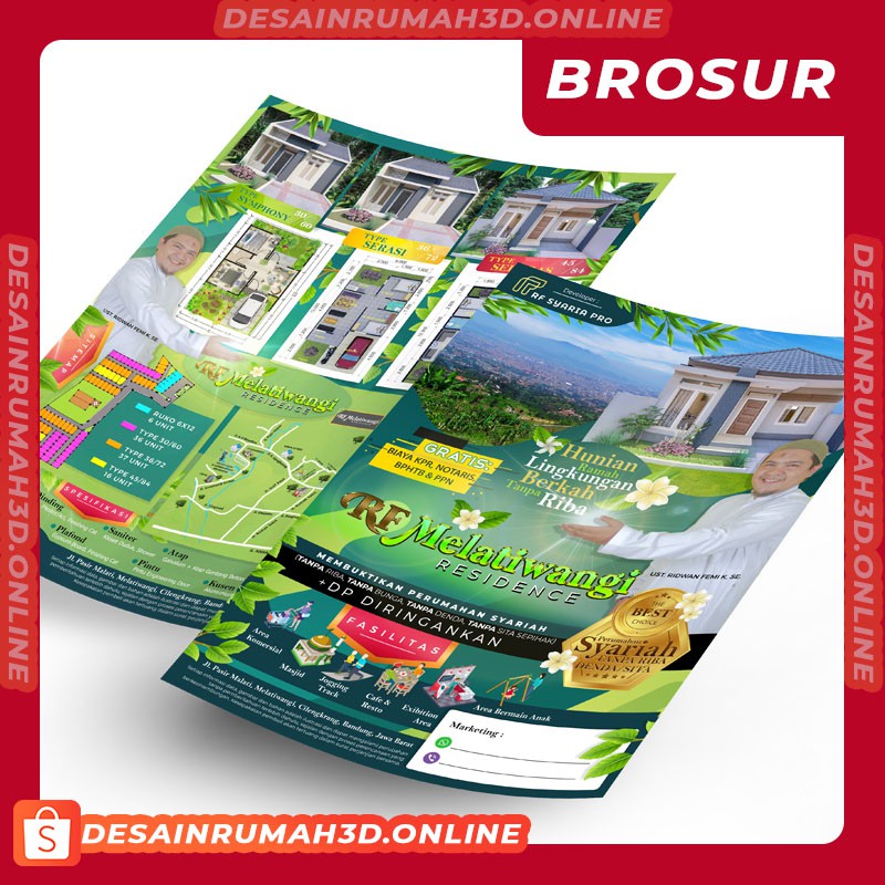 Jasa Desain Brosur Leaflet Rumah Shopee Indonesia