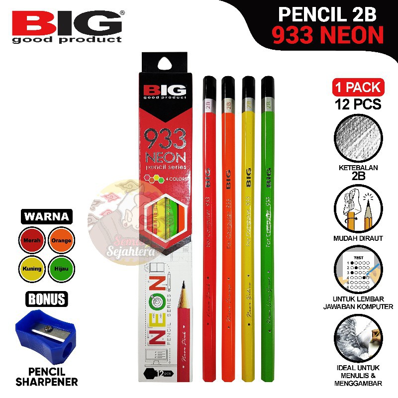 

[PAK] PENSIL BIG 2B 933 SERIES NEON*