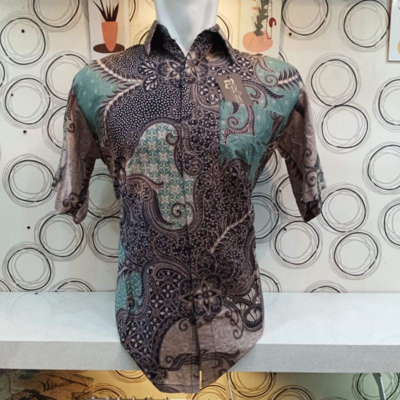 Baju Batik Pria Pendek Katun Premium Super Fouring Halus Size M L XL Xxl