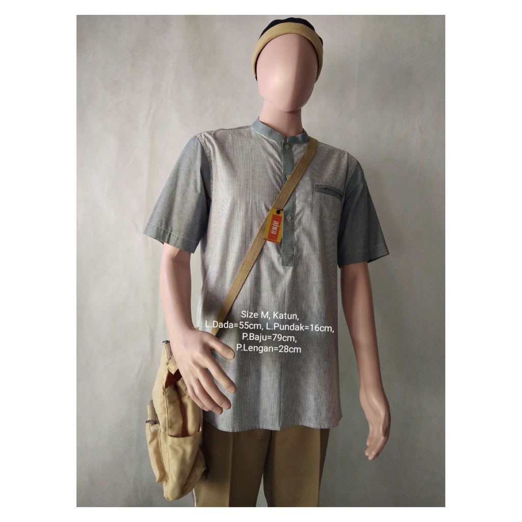 Busana Koko Kasual 2020 - Galery aiwa [lengan Pendek] Biru Muda - Biru, garis