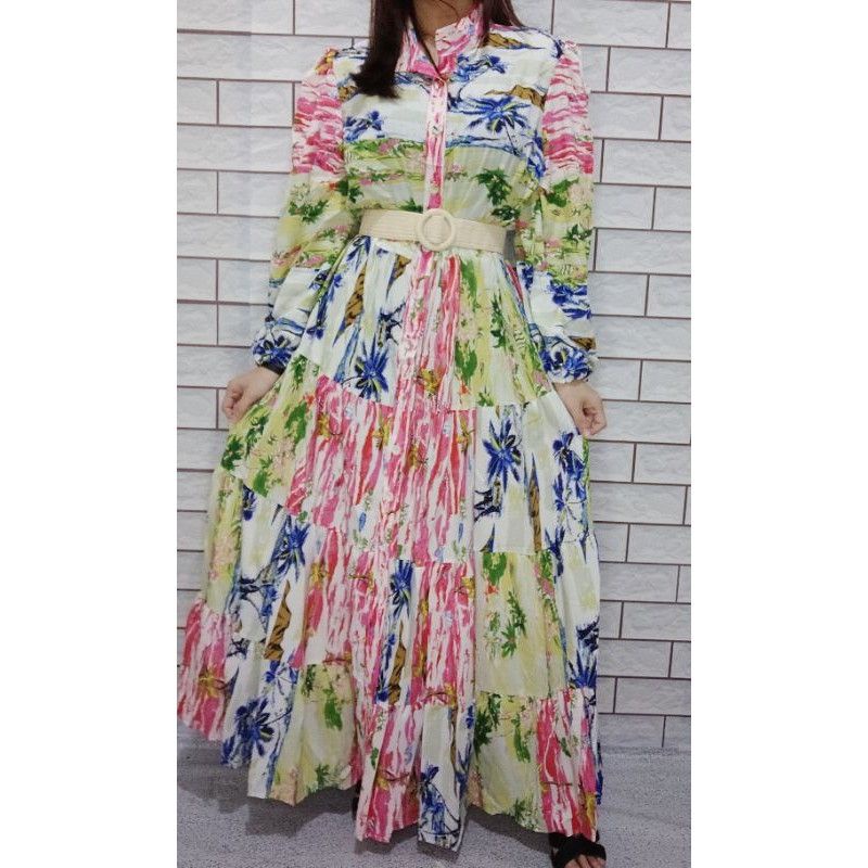 maxy import bangkok korea / dress bunga flower floral garden / maxi dress korea gamis impor premium