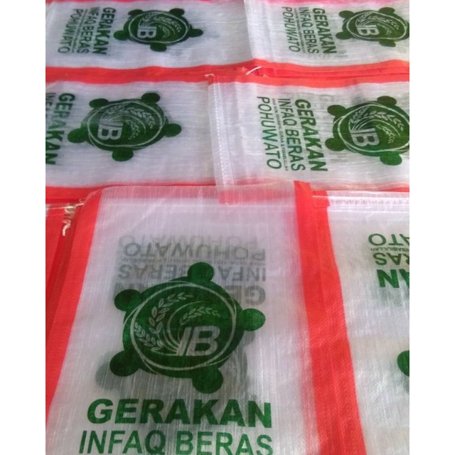 karung beras 10 kg sablon custom 1 warna ,  10kg (35x55cm) min order 100pcs