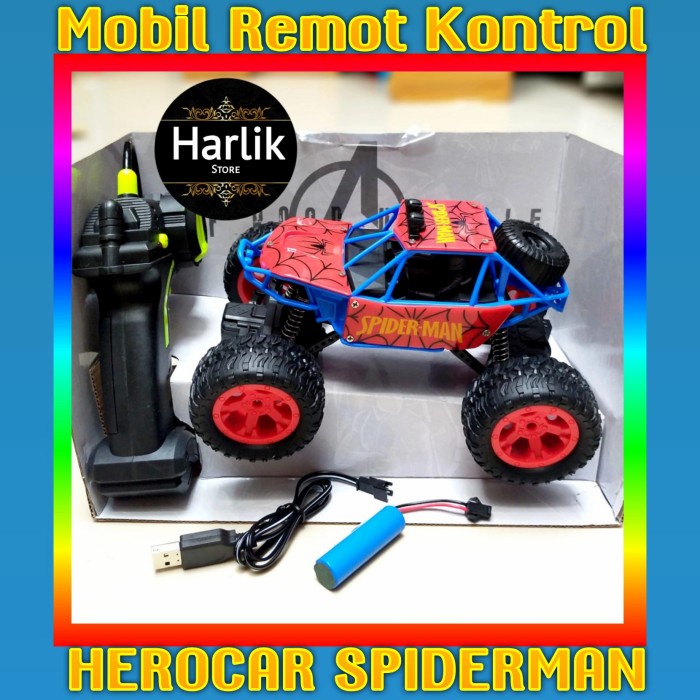 Mobil remote control Mobil mobilan remote kontrol off road edukasi - spiderman