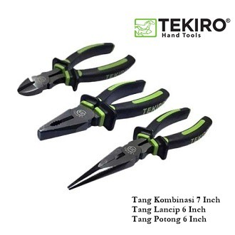 PROMO !!! TEKIRO Tang Kombinasi 7 Inch + Tang Potong 6 Inch + Tang Lancip 6 Inch Set (NEW DESIGN)