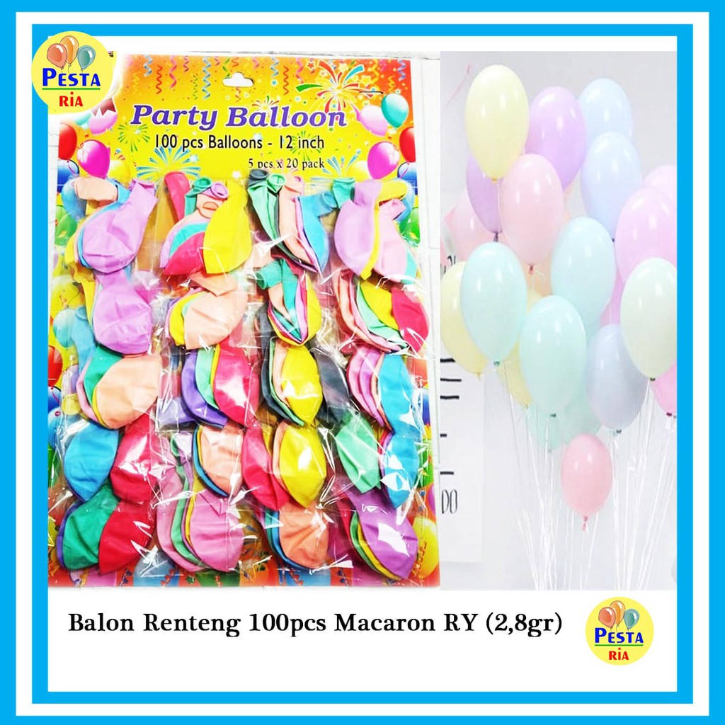 Murah  isi 100 pc 2,8gr / Balon Latex Macaron / Balon Pastel/Balon Warna Patel/Balon Pastel 12 inch