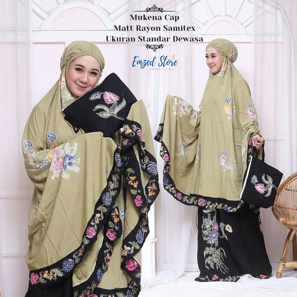 MUKENA BATIK CAP PEKALONGAN BAHAN RAYON SUPER MUKENA DEWASA SIZE JUMBO