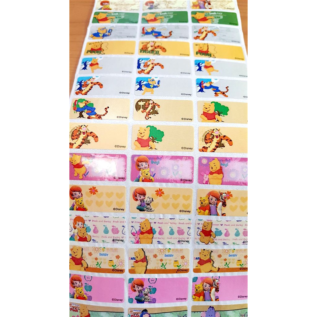 

Label nama anti air stiker waterproof Pooh Wonderful
