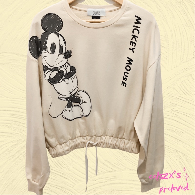 Preloved Pull & Bear Mickey Mouse Sweater Cream