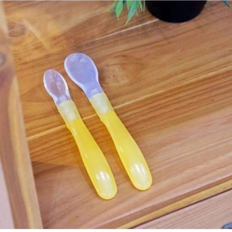 Sendok Mpasi Bayi Silikon Silicone Isi 2 | BPAFREE | RELIABLE | DODO | set sendok garpu makan bayi antisedak gagang pendek