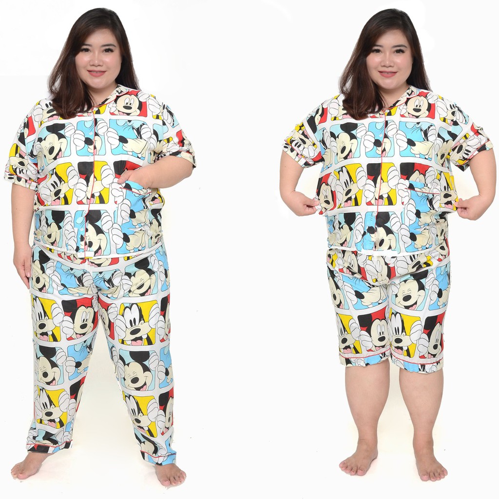 BAJU TIDUR KATUN MOTIF BUNGA LD 120 130 140 150 160/PIYAMA SET CELANA