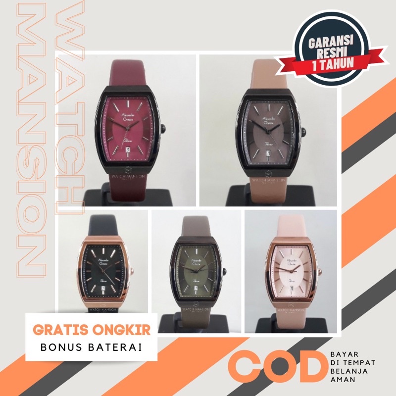 JAM TANGAN WANITA ALEXANDRE CHRISTIE 2909 AC2909 LEATHER STRAP ORIGINAL GARANSI FREE BATERAI