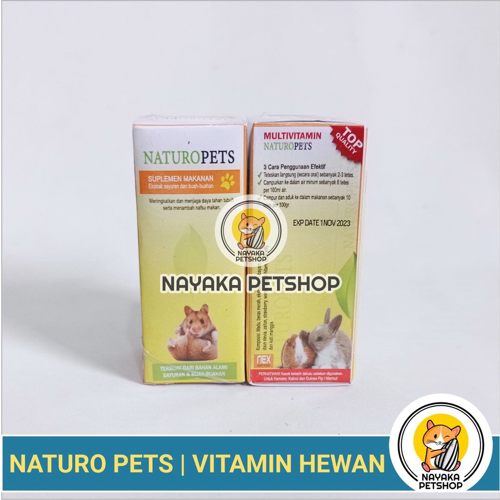 Naturo Pets Vitamin Hamster Suplemen Kelinci Multivitamin Marmut Guinea Pig Nutrisi Hewan