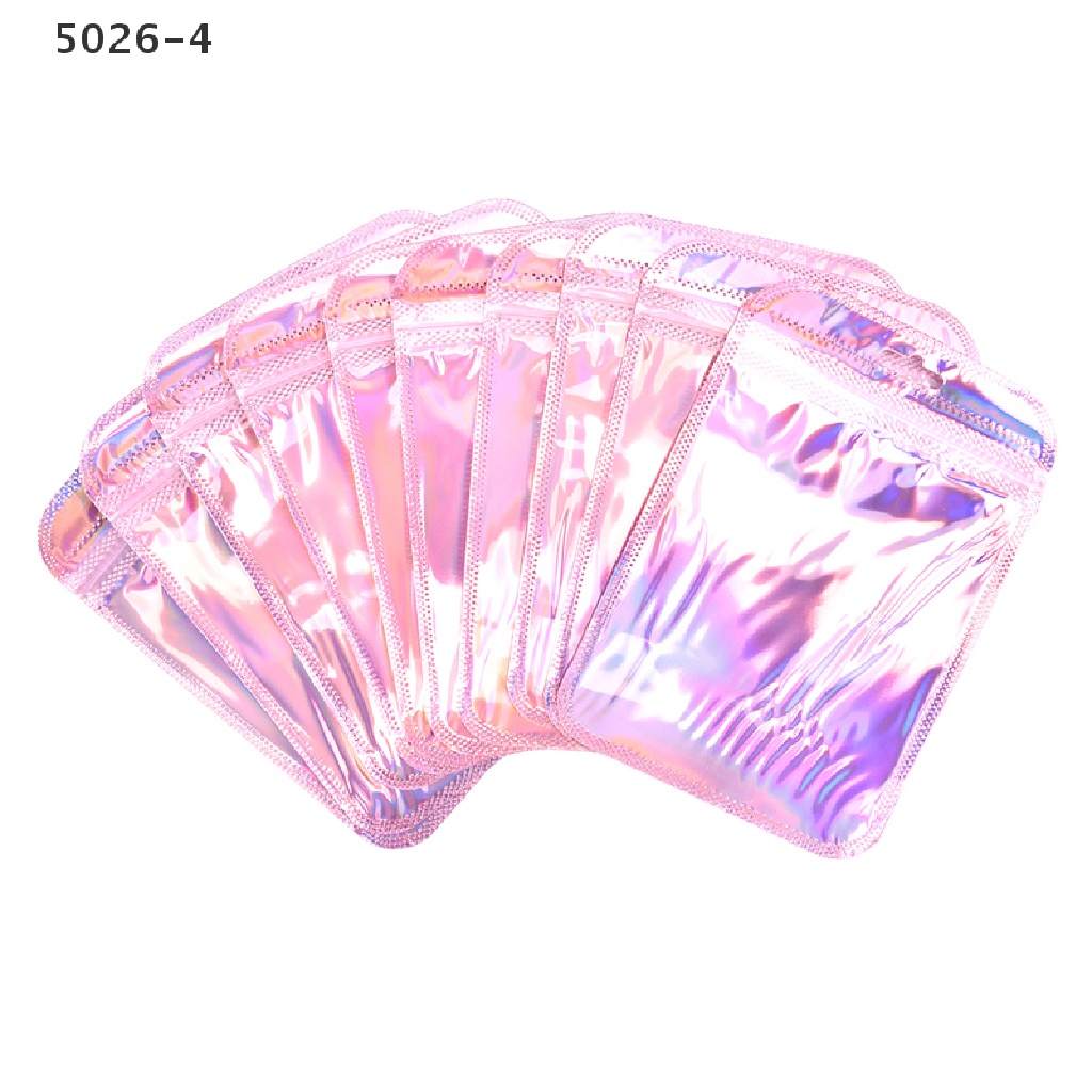 5026-4 50pcs 4 Styles Laser Packaging Bag Flat Cosmetic Bag Holographic Mini Bags 5026-4