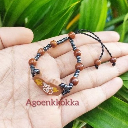 Gelang love besar manik ukir anak coklat kokka kaukah