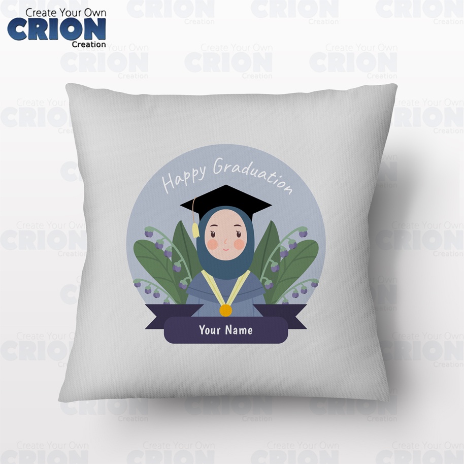 Bantal Wisuda / Graduation - Bisa custom Nama - souvenir/kado - By Crion