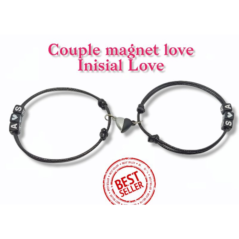 GELANG KAPEL MAGNET GELANG KAPEL GELANG KOPEL GELANG COUPLE MAGNET LOVE GELANG HURUF MAGNET GELANG W
