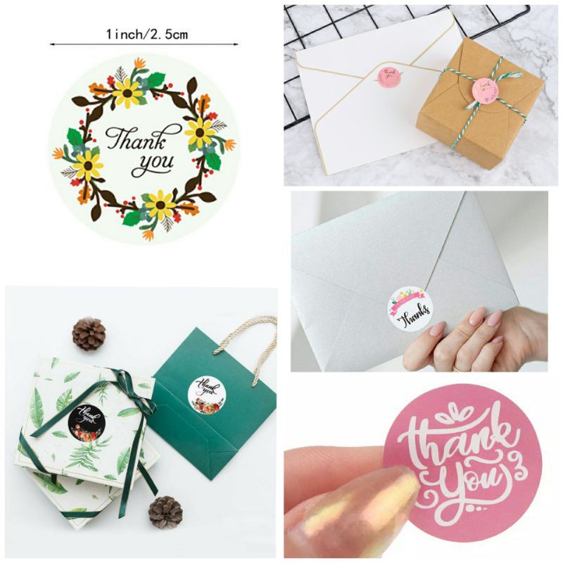 

10pc Sticker THANK YOU utk kartu kado bungkusan,amplop label craft seal stiker lem buku gift solatip
