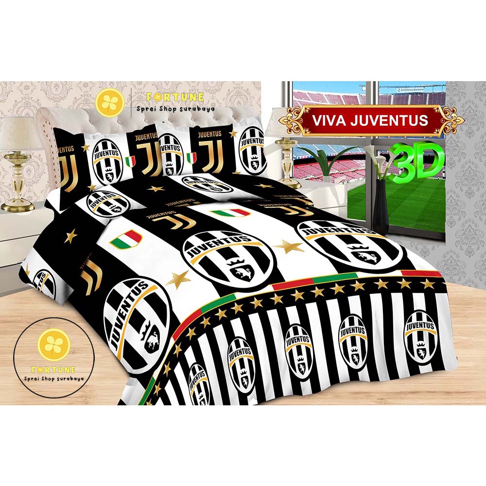 Sprei BONITA Motif Bola Terbaru 3D Disperse (BISA COD) M. United (MU), Barca, Barcelona, Chelsea, Juventus, Real Madrid