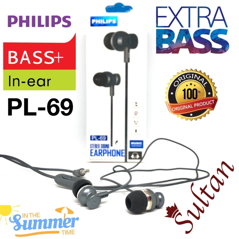 GROSIR SULTAN HANDSFREE HF PL69 ORIGINAL EXTRABASS EARPHONE