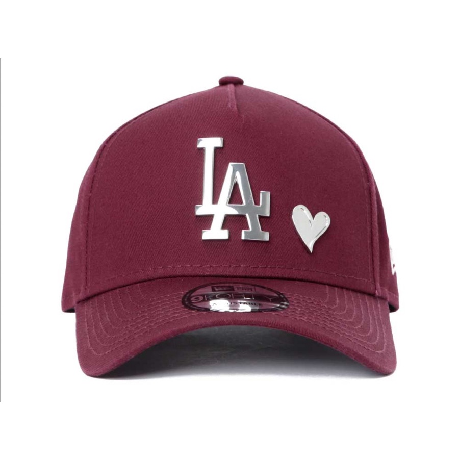 Topi New Era 9Forty A-Frame LA Dodgers Metal Cap Heart Red Merah Topi 100% Original