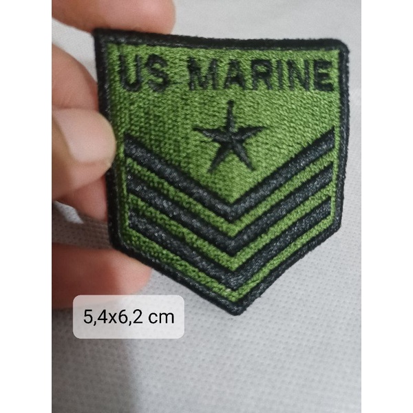 patch full bordir us marine logo pangkat army tempelan jaket