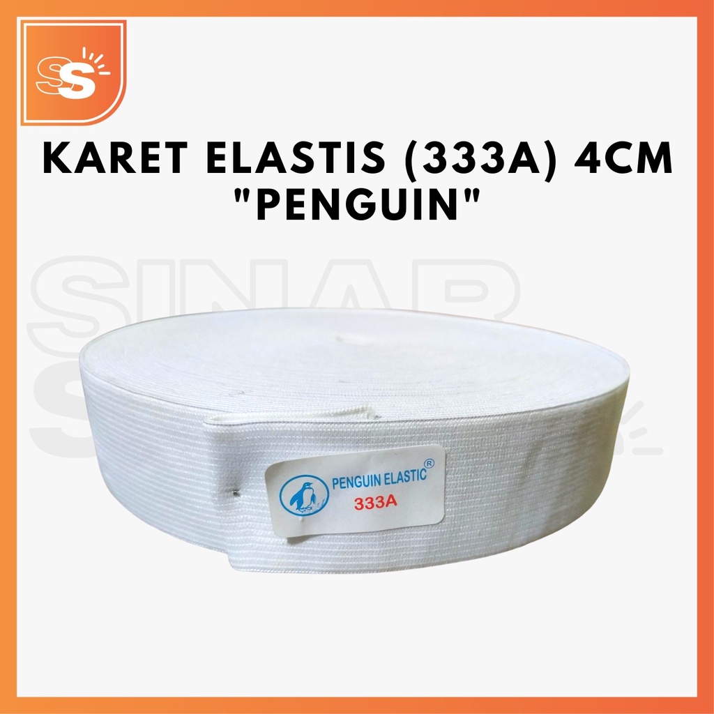 Karet Elastis Penguin 333A Ukuran 4cm Warna Putih