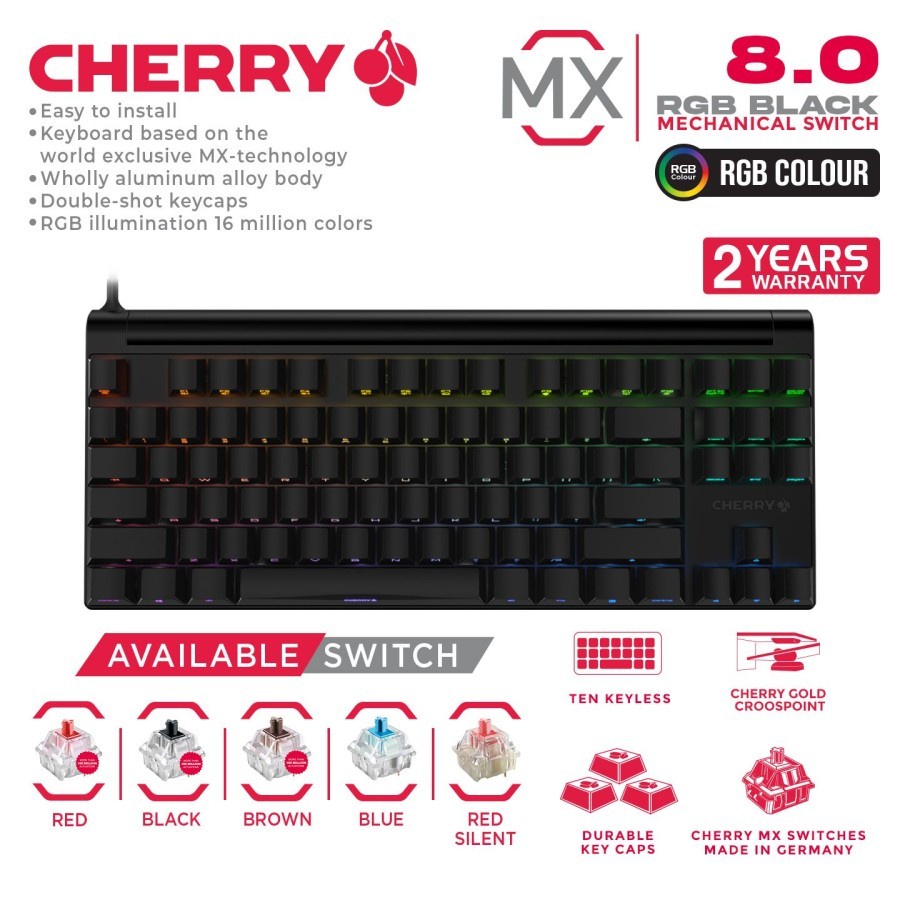 Cherry MX TKL RGB Black MX BOARD 8.0 - Mechanical Gaming Keyboard