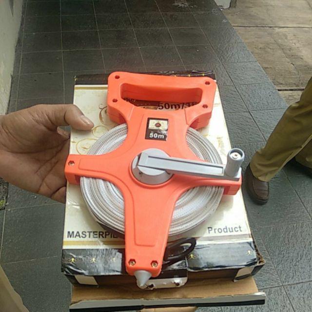 Meteran Tancap  50 Meter - Meteran Tanah - Meteran Gagang Fiber - Meteran Panjang - Meteran Roll