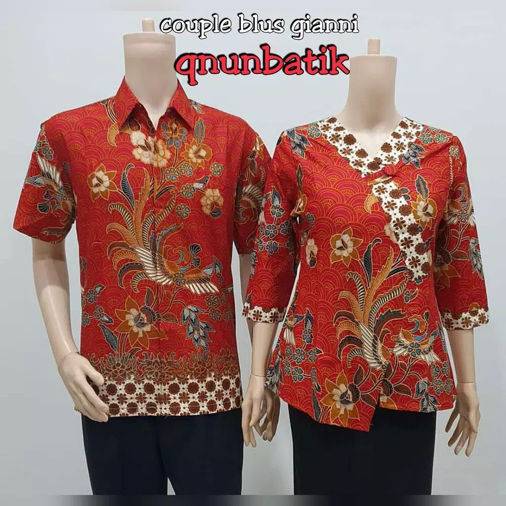 Qnunbatik Couple/sarimbit Batik Blouse Blus Gianny