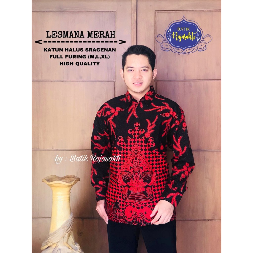 LESMANA RAJASAKTI KEMEJA BATIK SOLO PRIA LENGAN PANJANG LAPIS FURING ATASAN BATIK PREMIUM MODERN KATUN HALUS BAHUWIRYA  BANAMITRA BANAMITRA PUTIH BANGSAWAN BAYU PUTRA BERLIAN BIRU BHARATAYUDA BIMASENA BIRENDRA BIRU INDAH BRAHMAKERTA BRAHMAKERTA MERAH