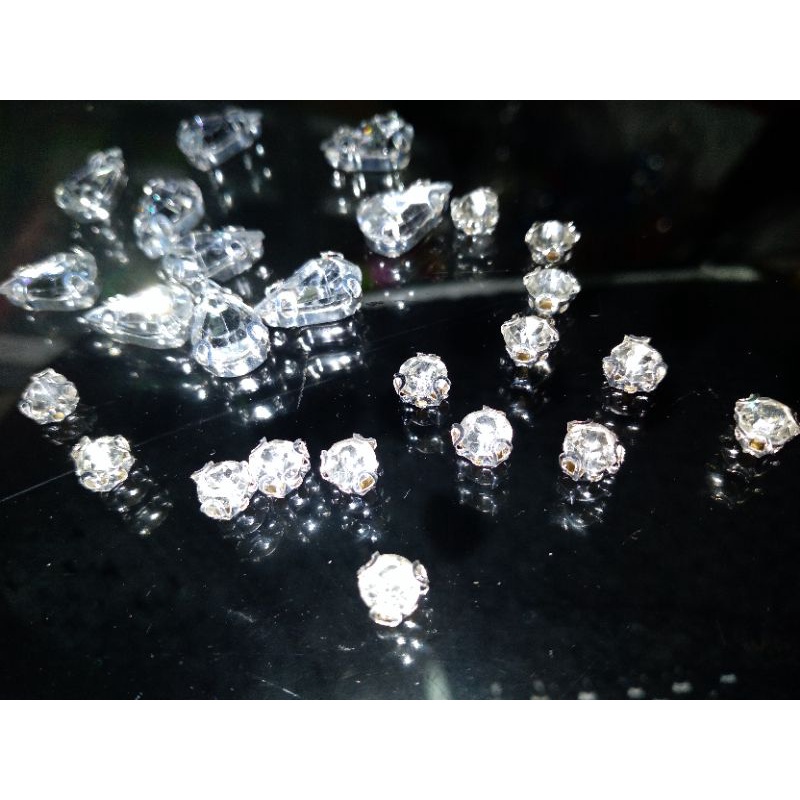 diamond cangkang 3D/payet cangkang/kristal cangkang anti nyangkut/2 lusin