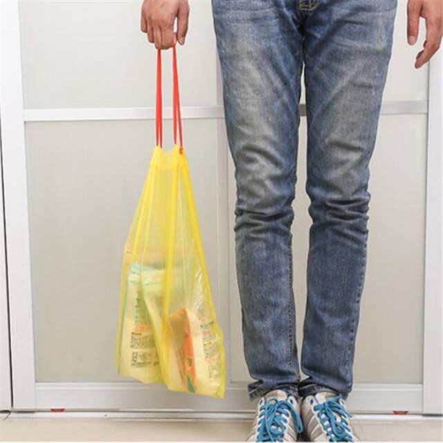 Kantong Plastik Sampah Gulungan Dengan Tali Serut Warna Warni Kantong Plastik Anti Kotor Kantong Plastik Serbaguna GOSHOP88