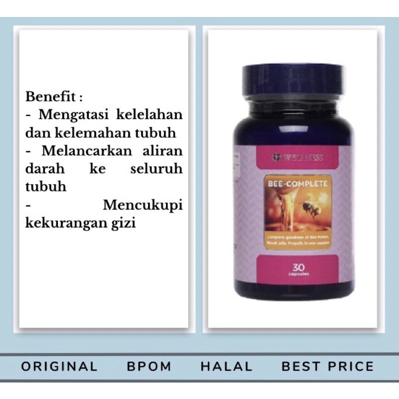 Wellness Bee Complete 30 Kap Complex Royal Jelly Pollen Honey Propolis