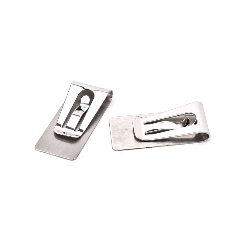 &lt; E2id &amp; &gt; Klip Penjepit Uang Bahan Stainless Steel Untuk Pria / Wanita