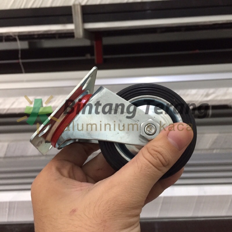 roda 3 inch karet tanpa rem