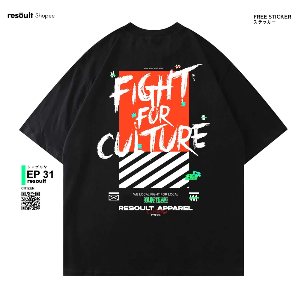 Kaos Oversized Hitam Resoult.co - EPS 31 WE LOCAL - Tshirt / Tees Oversized  Hitam