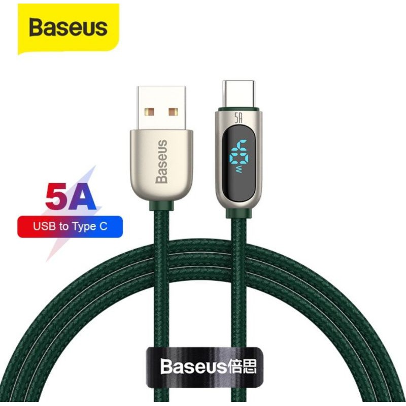 Kabel Data Type-C Fast Charging Baseus LED Display Kabel Fast Charge