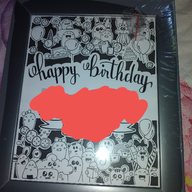 Doodle Art Cetak + Bingkai Kado Wisuda/ultah/anniv Dll