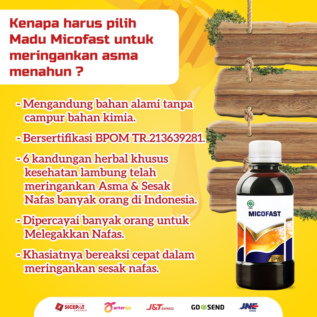 Madu Micofast Herbal Premium Quality Obat Batuk Sesak Napas Asma Asli Murni BPOM (BELI2GRATIS1)-1