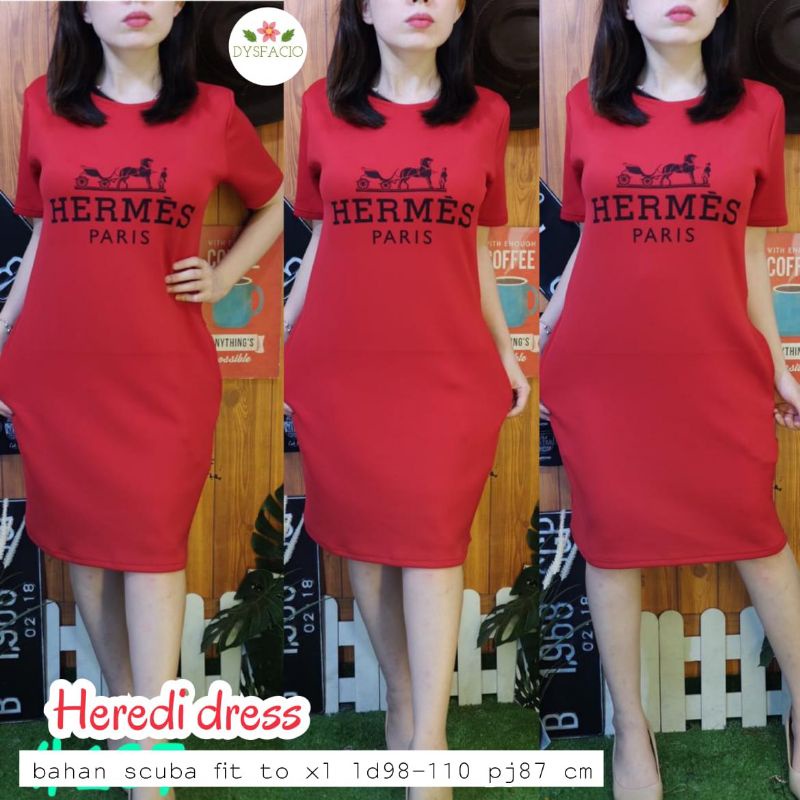 Haredy dress wanita scuba dress pendek terbaru