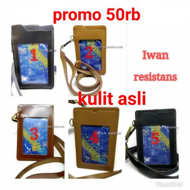 

ID Card Holder Kulit Asli ,Name Tag Holder Kulit Asli