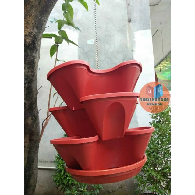 Pot Vertikal Green leaf 3 susun