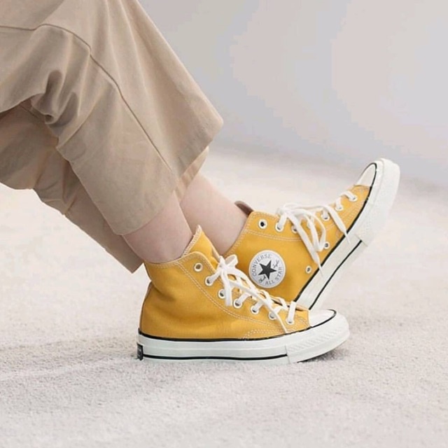 Sepatu Converse18 Kuning Tinggi All Star Sepatu Kets Original Sepatu Pria Wanita Terlaris Size 36-43